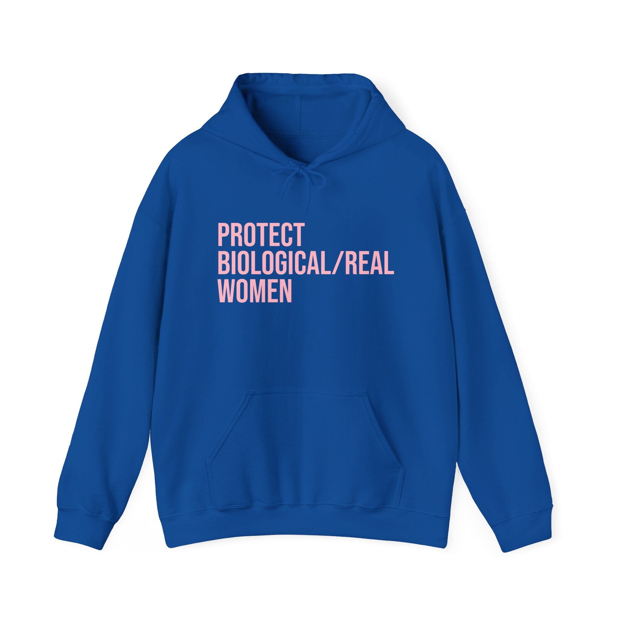 Hoodie – "Protect Biological/Real Women" Minimalist Statement Hoodie
