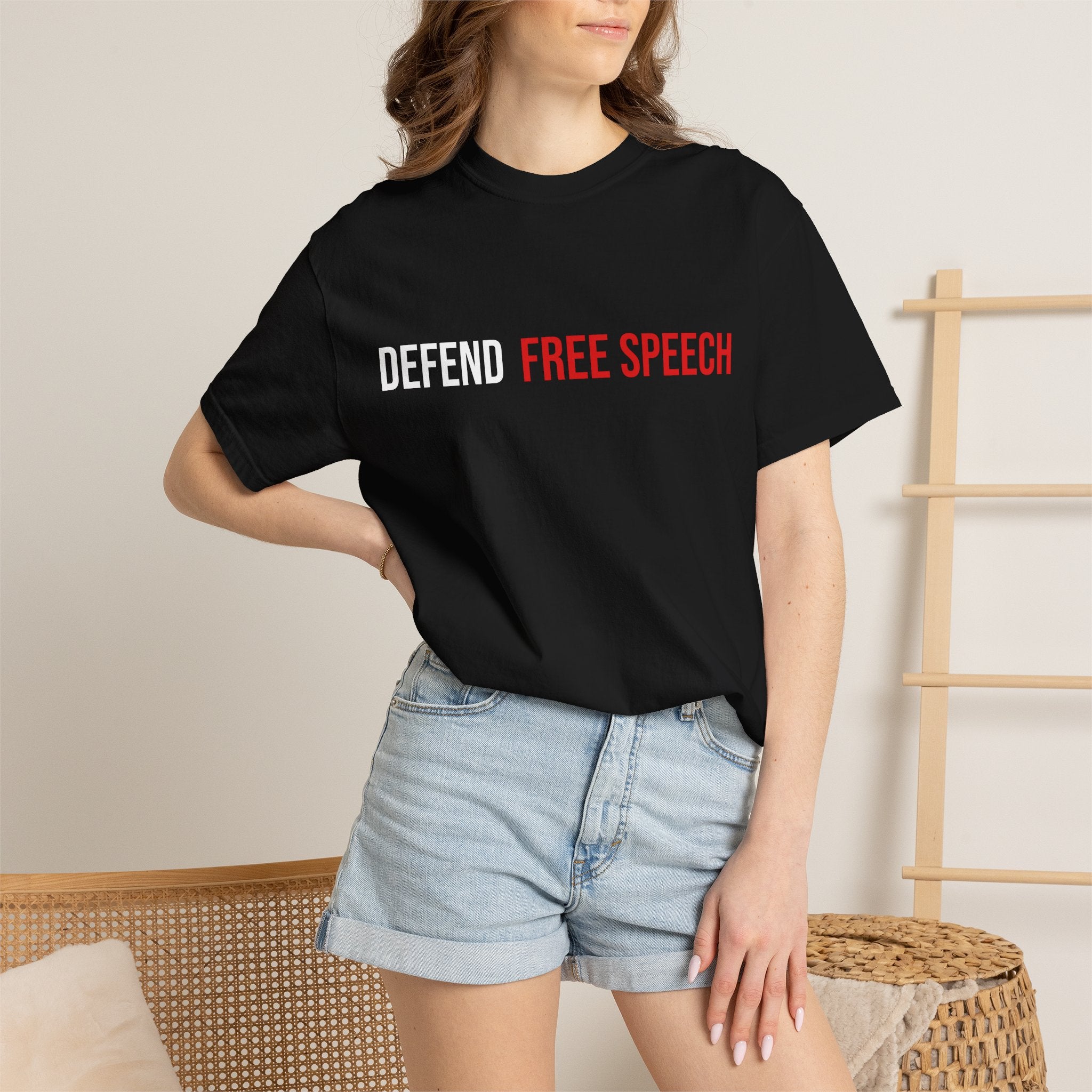 DEFEND FREE SPEECH Graphic T-Shirt — Bold Statement Tee