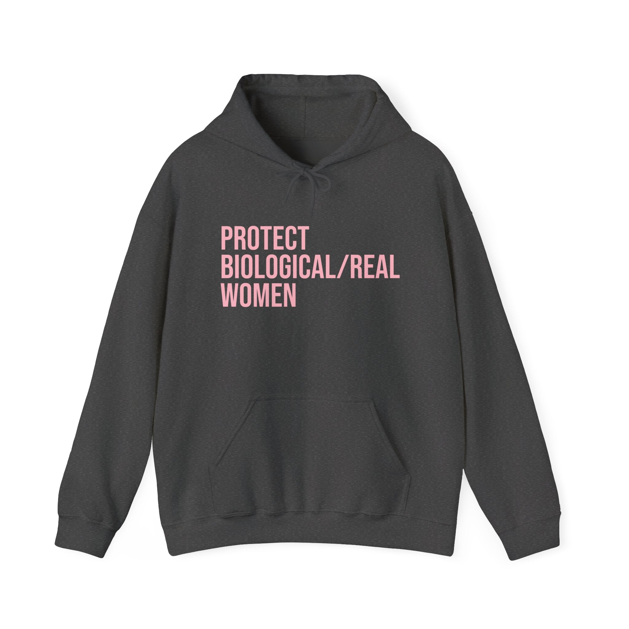 Hoodie – "Protect Biological/Real Women" Minimalist Statement Hoodie