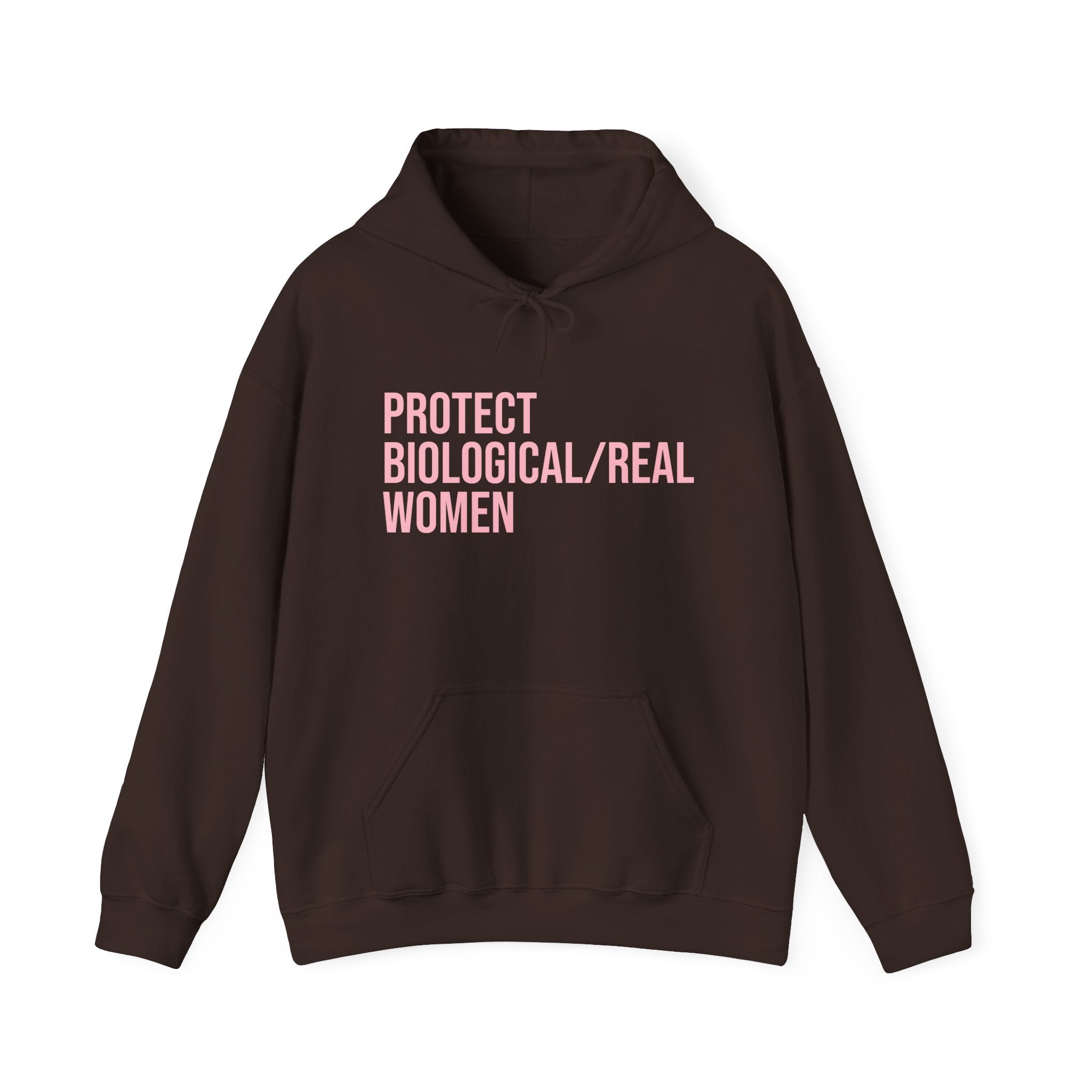 Hoodie – "Protect Biological/Real Women" Minimalist Statement Hoodie